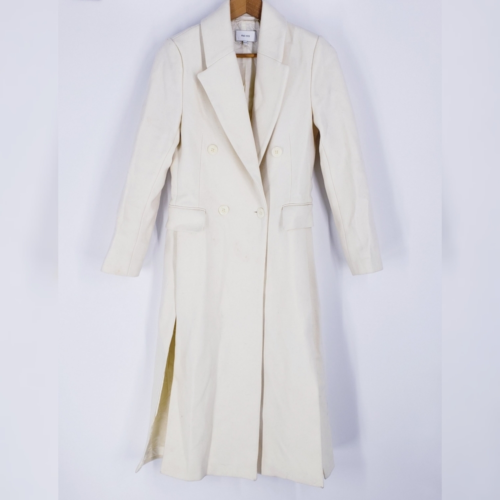 Reiss Wool Cashmere Cream Long Coat